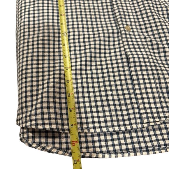Bugle Boy Vintage Mens 2XL Short Sleeve Blue White Button Collared Plaid Shirt - Picture 5 of 5